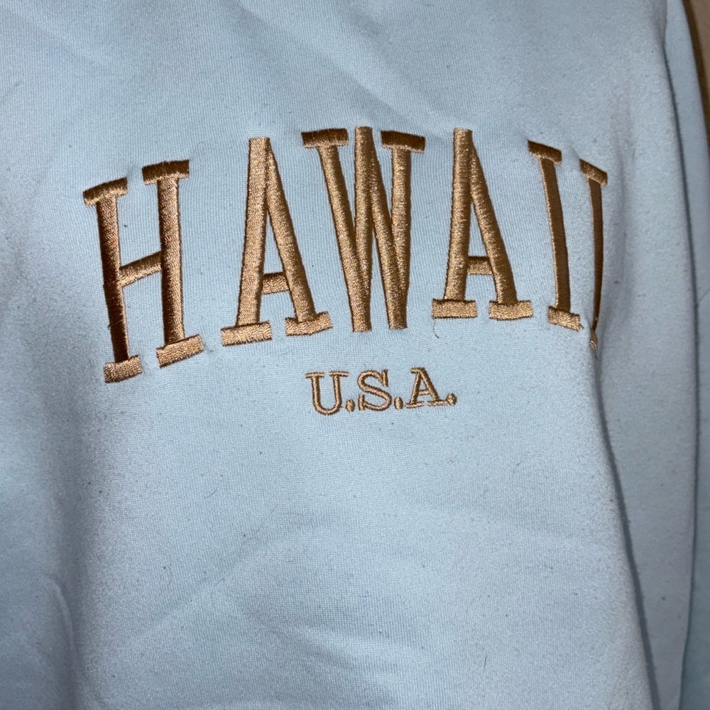 Shein blue Hawaii USA sweatshirt Size S - Picture 4 of 16